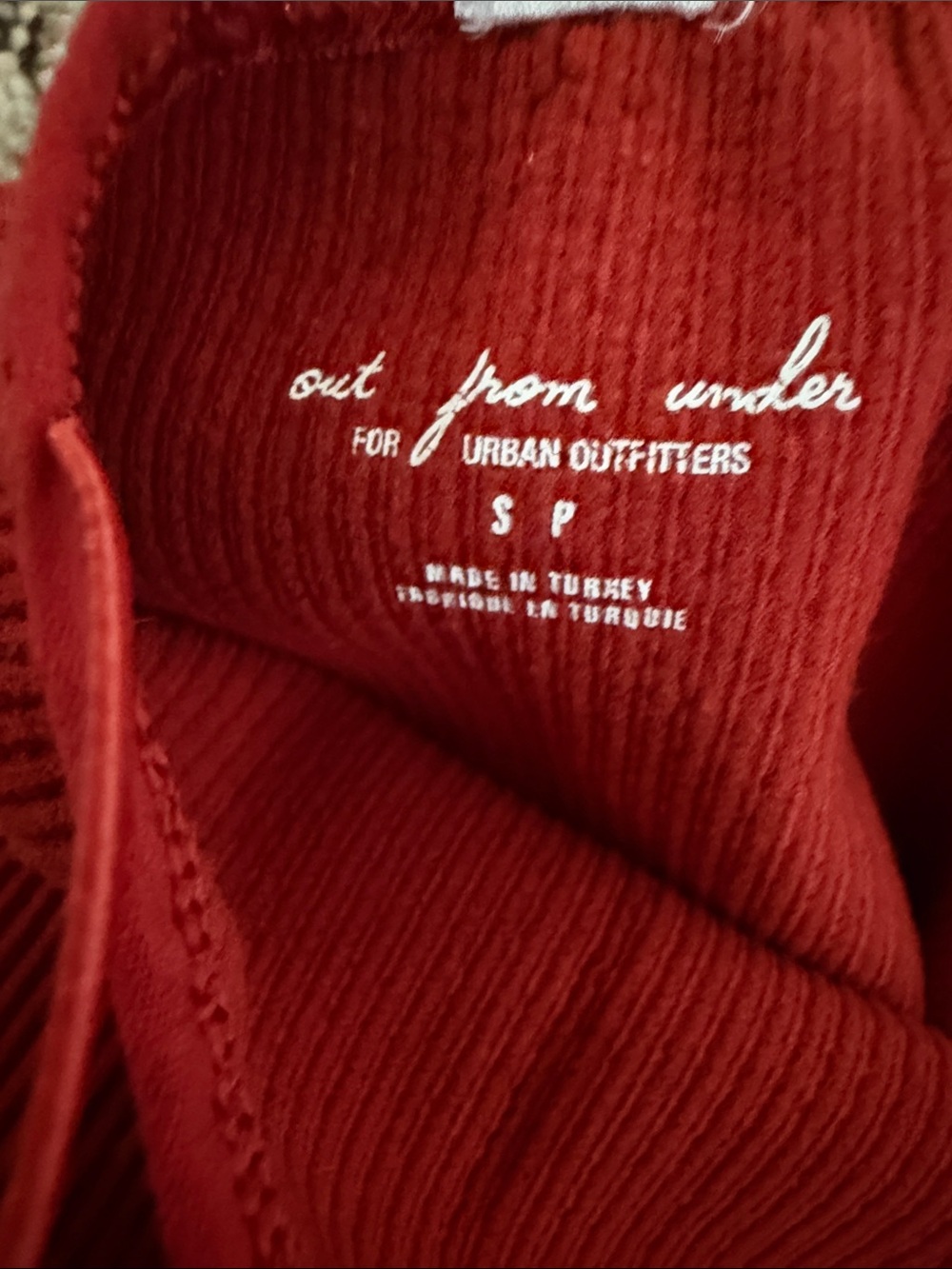 Rust Red Ribbed Bodysuit - Picture 3 of 6